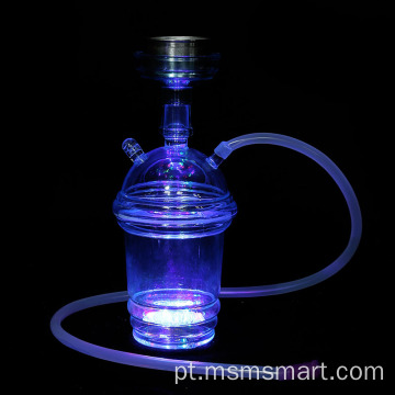 Custom novo design led shisha bolso mini cachimbo de água de plástico